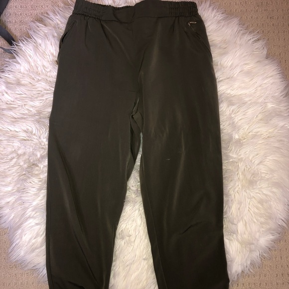 GREEN DRESS PANTS WITH GOLD ZIPPERS - Picture 2 of 2